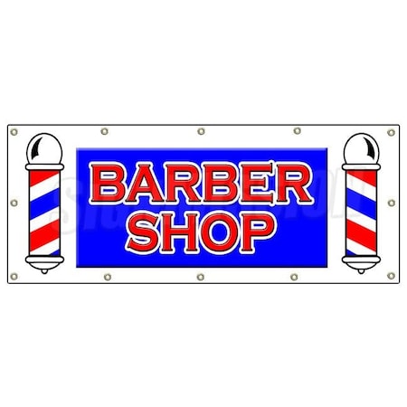 Signmission Barber Shop Banner Heavy Duty 13 Oz Vinyl with Grommets Single Sided B-120 Barber Shop
